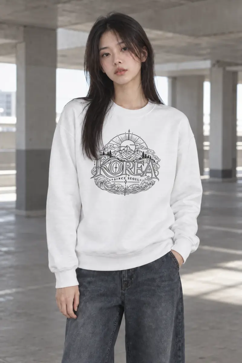 "Seoul Coastal Horizon" Heavy Blend Unisex Crewneck Sweatshirt | Gildan 18000