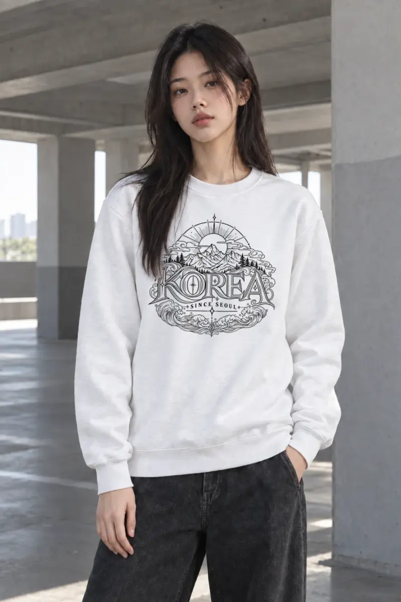 "Seoul Coastal Horizon" Heavy Blend Unisex Crewneck Sweatshirt | Gildan 18000
