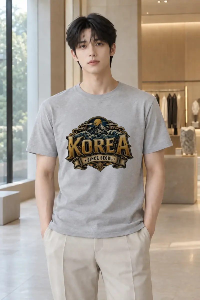"Korea Since Seoul" Heavyweight Unisex Crewneck T-shirt | Gildan 5000