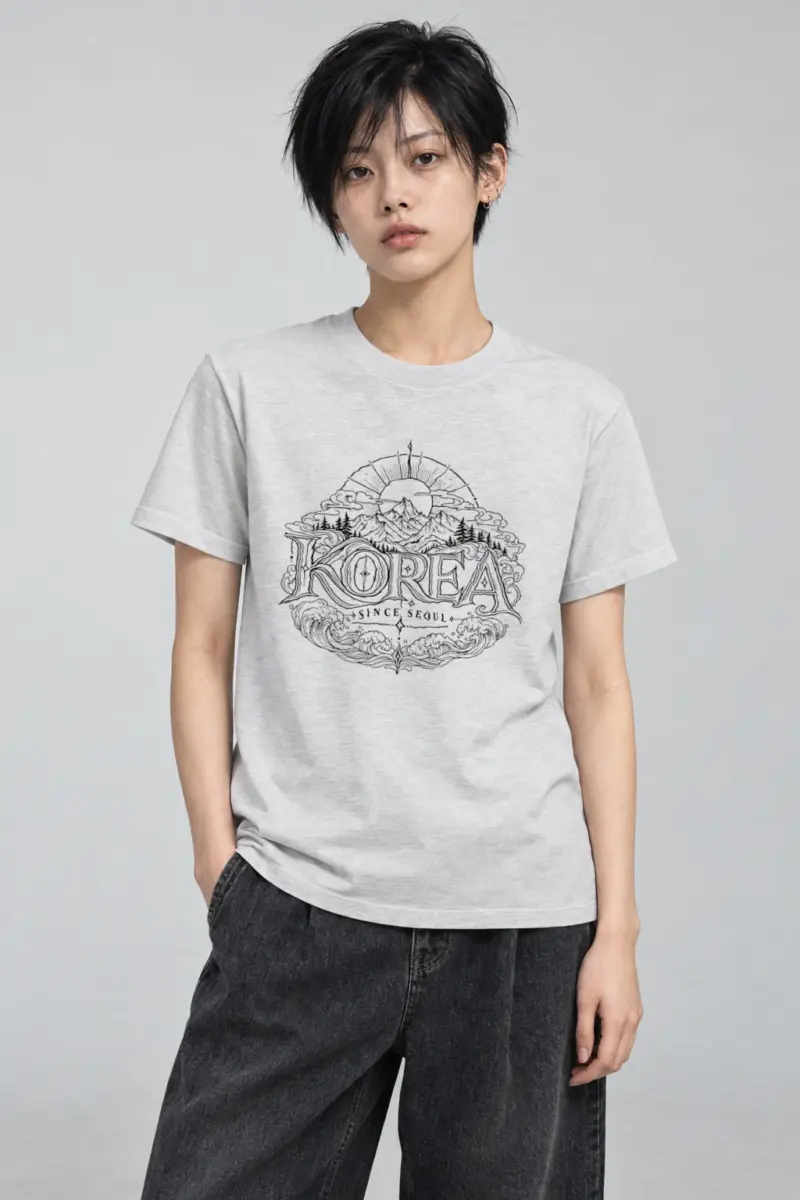 "Seoul Ridge Sun" Heavyweight Unisex Crewneck T-shirt
