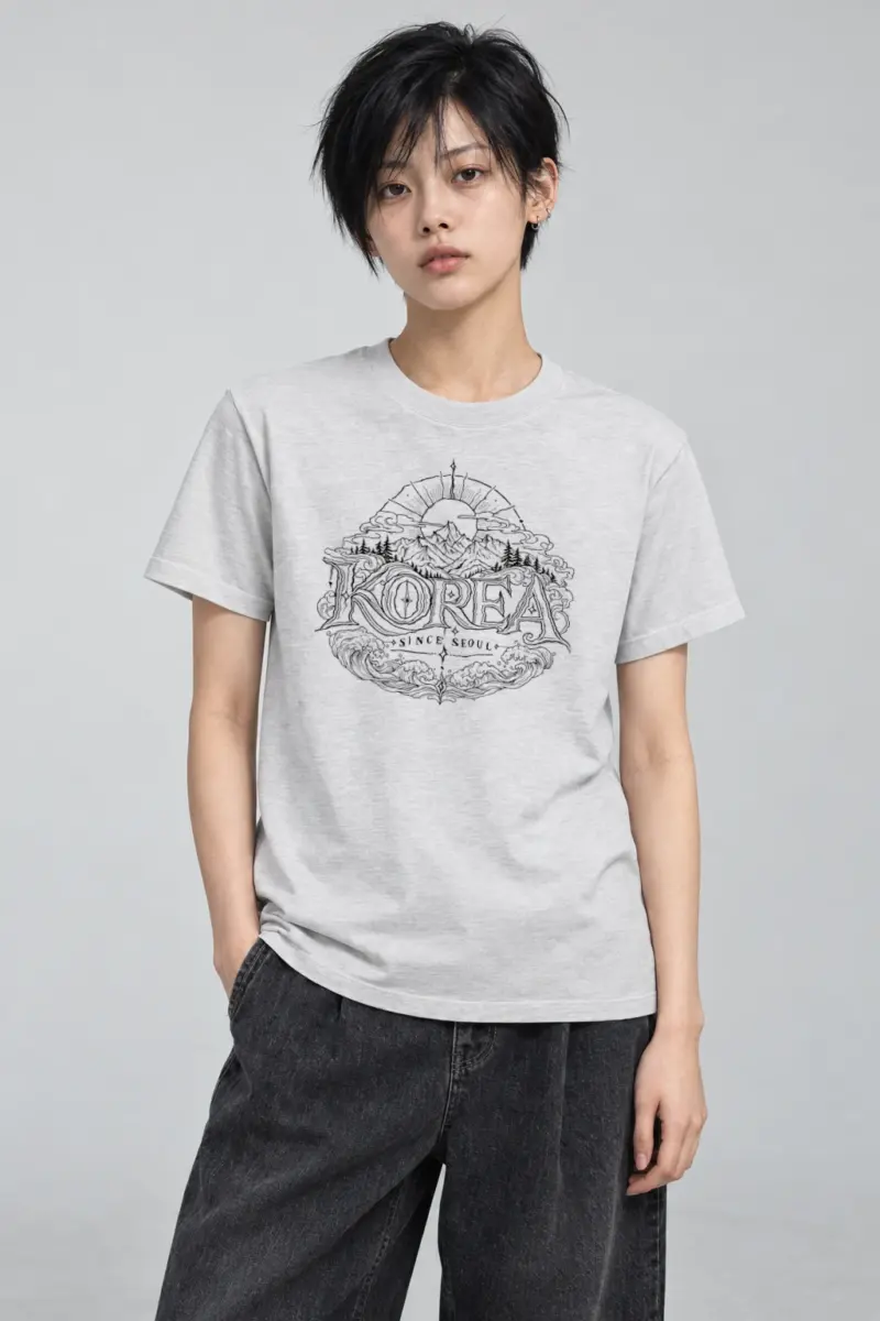 "Seoul Ridge Sun" Heavyweight Unisex Crewneck T-shirt