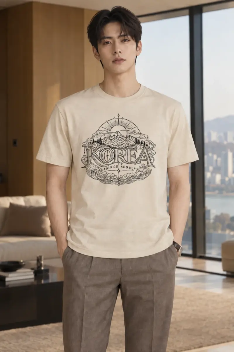 "Seoul Ridge Sun" Heavyweight Unisex Crewneck T-shirt | Gildan 5000