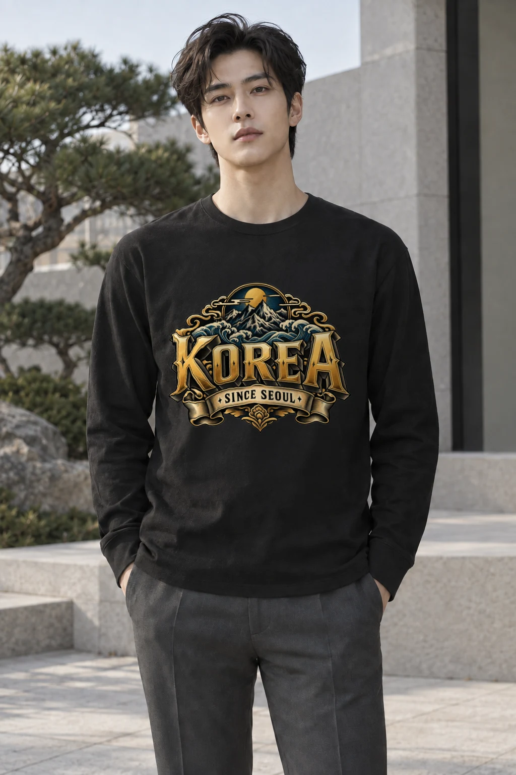 "Korea Since Seoul" Unisex Longsleeve T-shirt | Gildan 2400