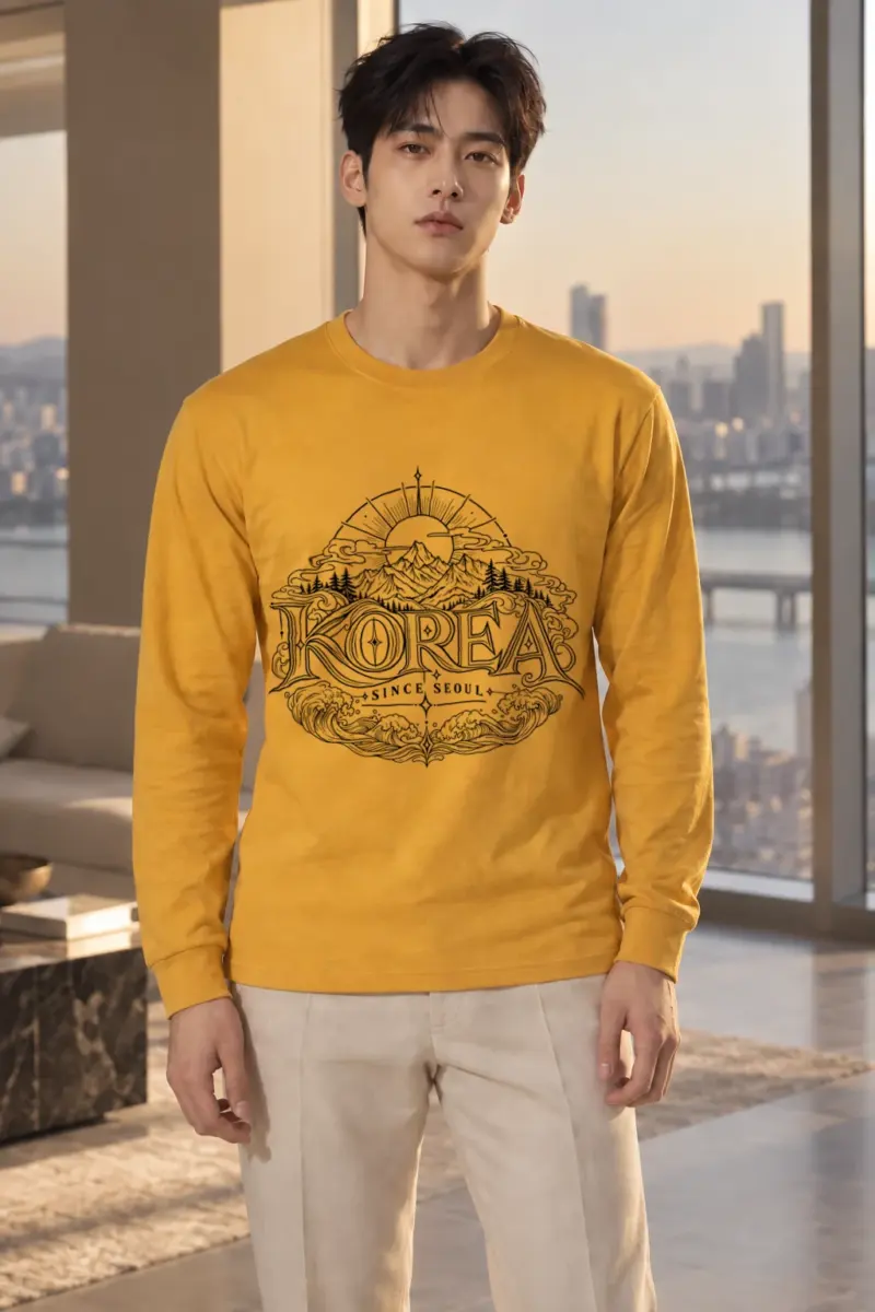 “Seoul Mountain Tide” Unisex Longsleeve T-shirt | Gildan 2400