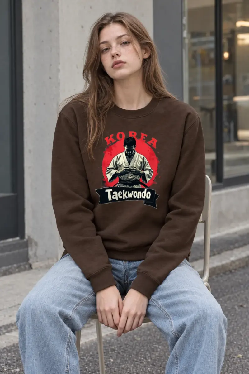 "Korea Taekwondo" Heavy Blend Unisex Crewneck Sweatshirt | Gildan 18000