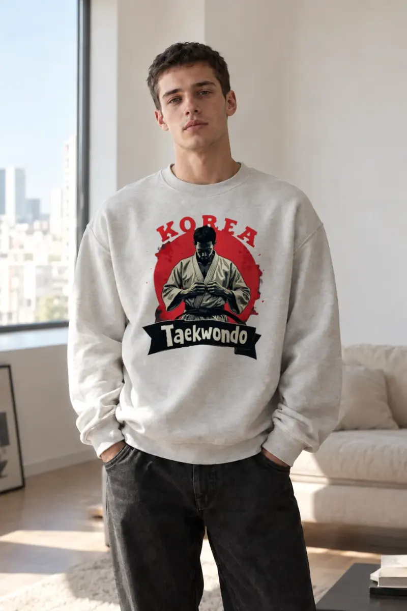 "Korea Taekwondo" Heavy Blend Unisex Crewneck Sweatshirt | Gildan 18000