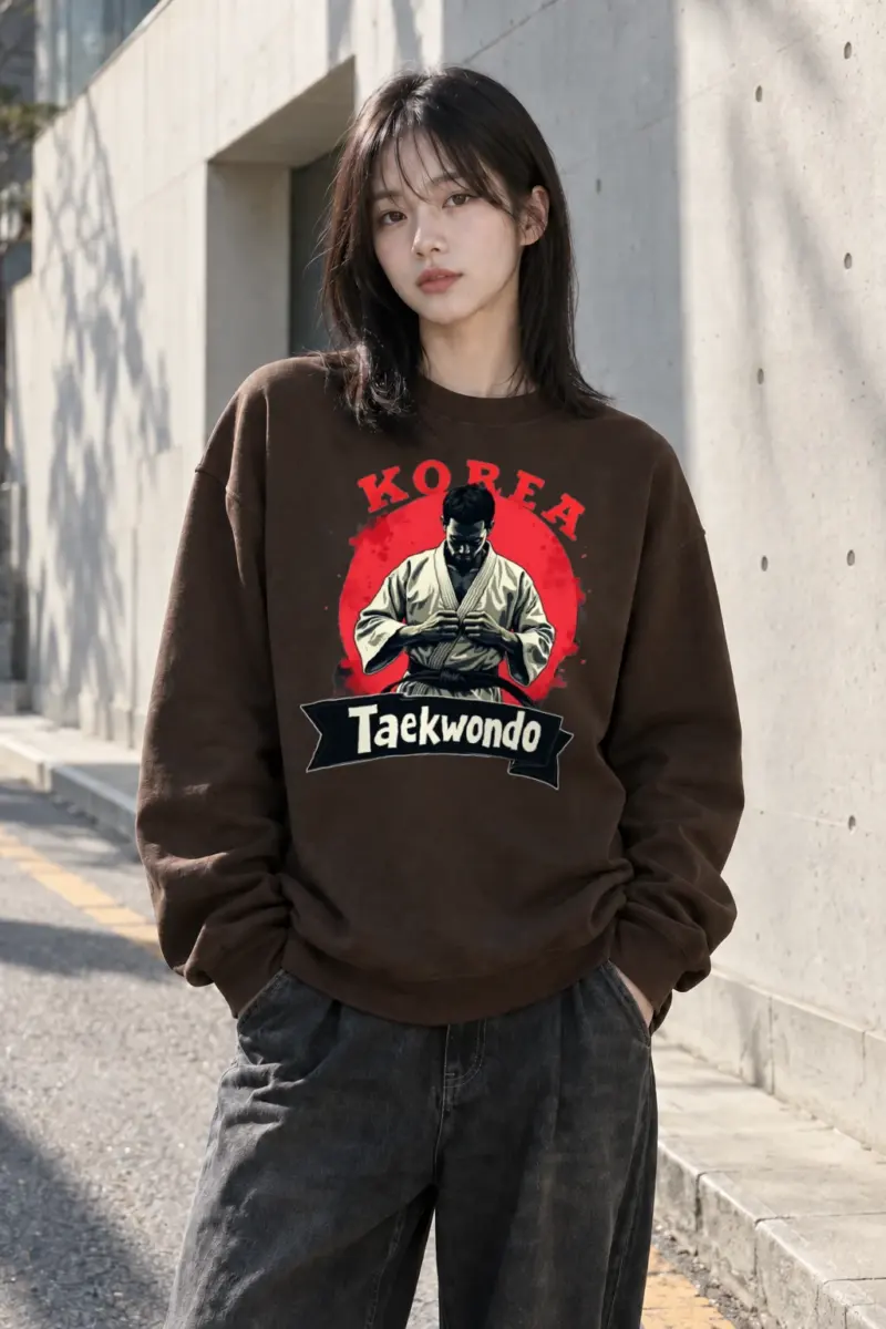 "Korea Taekwondo" Heavy Blend Unisex Crewneck Sweatshirt | Gildan 18000