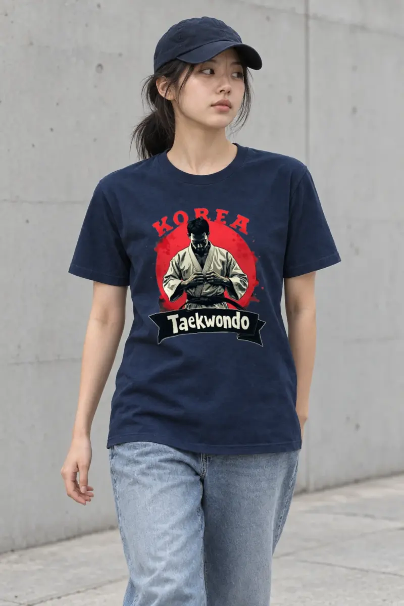 "Korea Taekwondo" Heavyweight Unisex Crewneck T-shirt | Gildan 5000