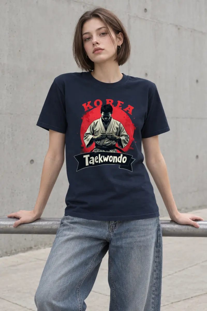 "Korea Taekwondo" Heavyweight Unisex Crewneck T-shirt