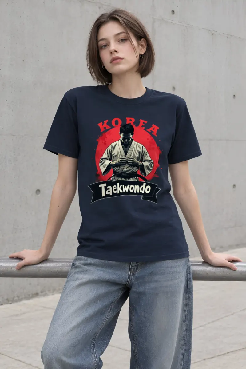 "Korea Taekwondo" Heavyweight Unisex Crewneck T-shirt