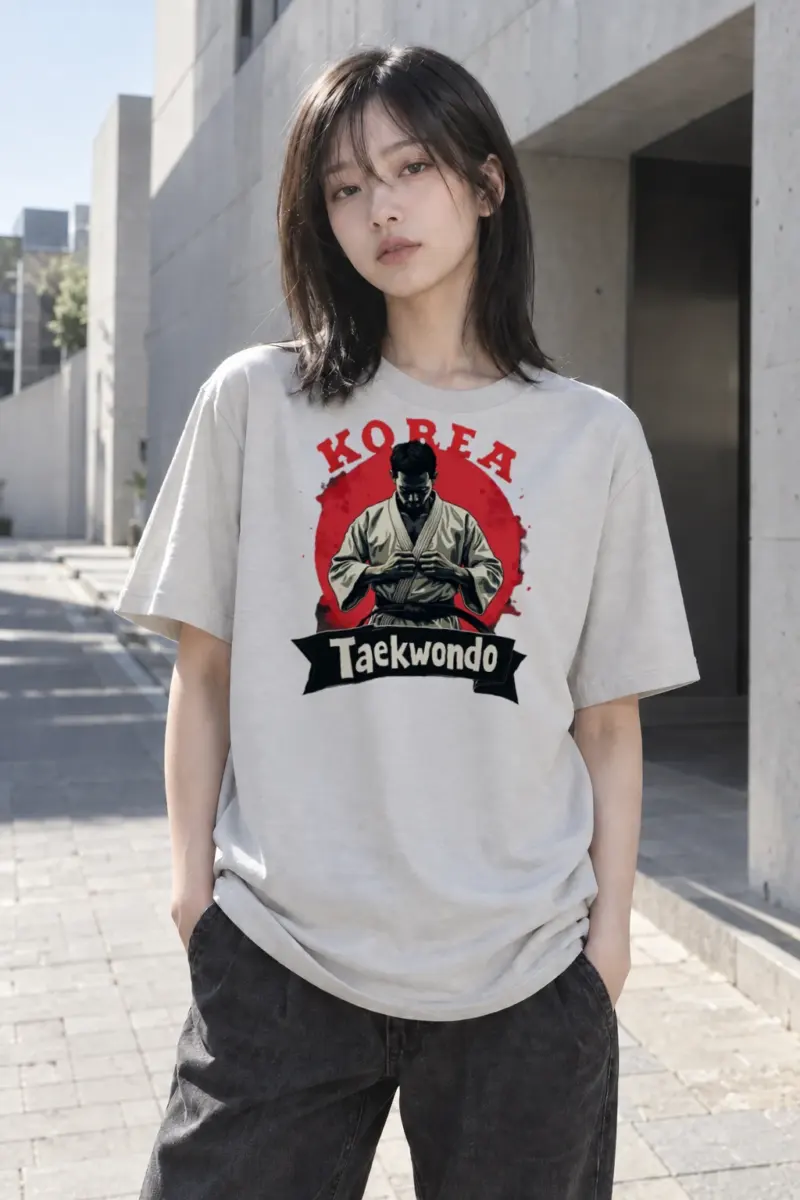 "Korea Taekwondo" Heavyweight Unisex Crewneck T-shirt | Gildan 5000