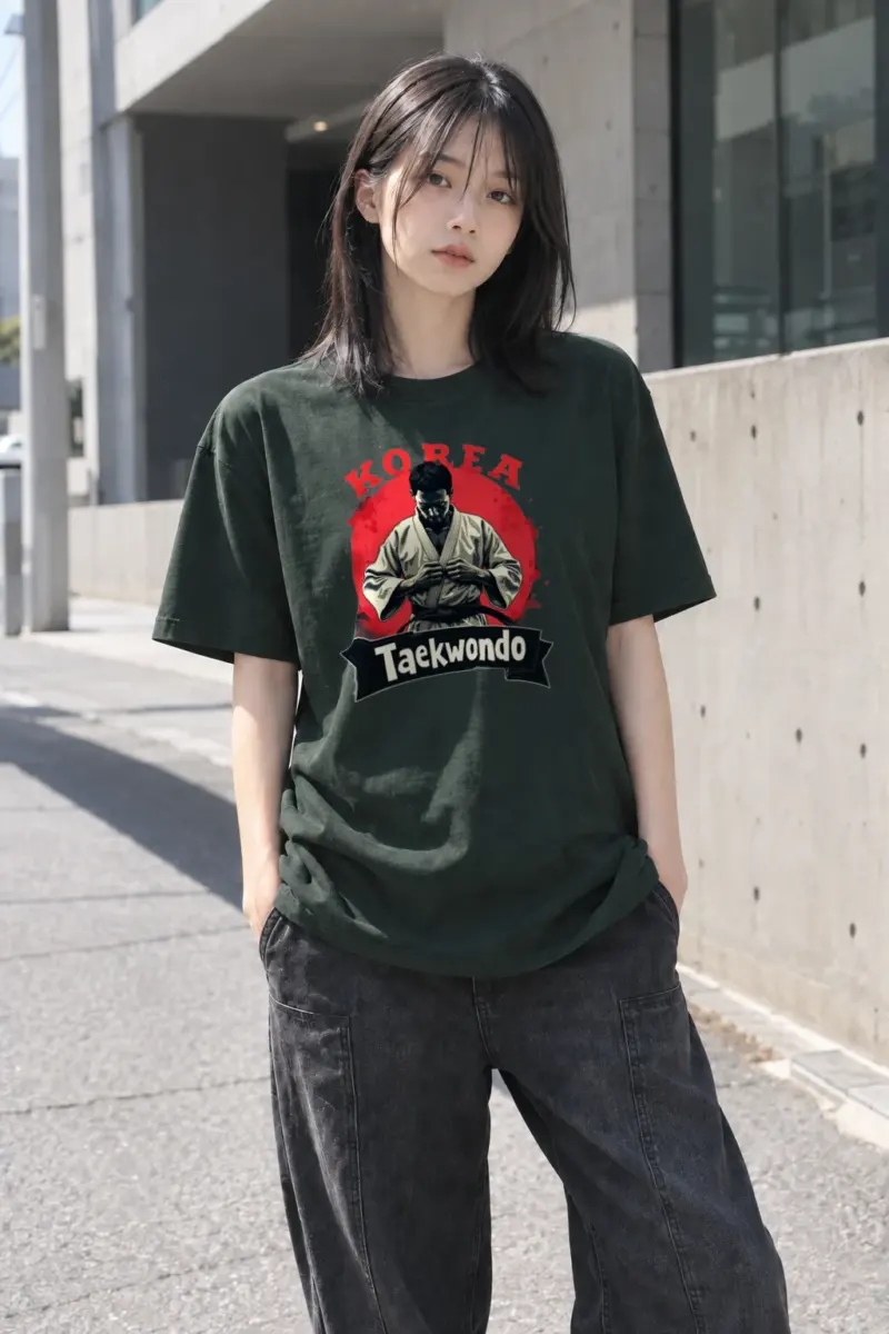 "Korea Taekwondo" Heavyweight Unisex Crewneck T-shirt | Gildan 5000