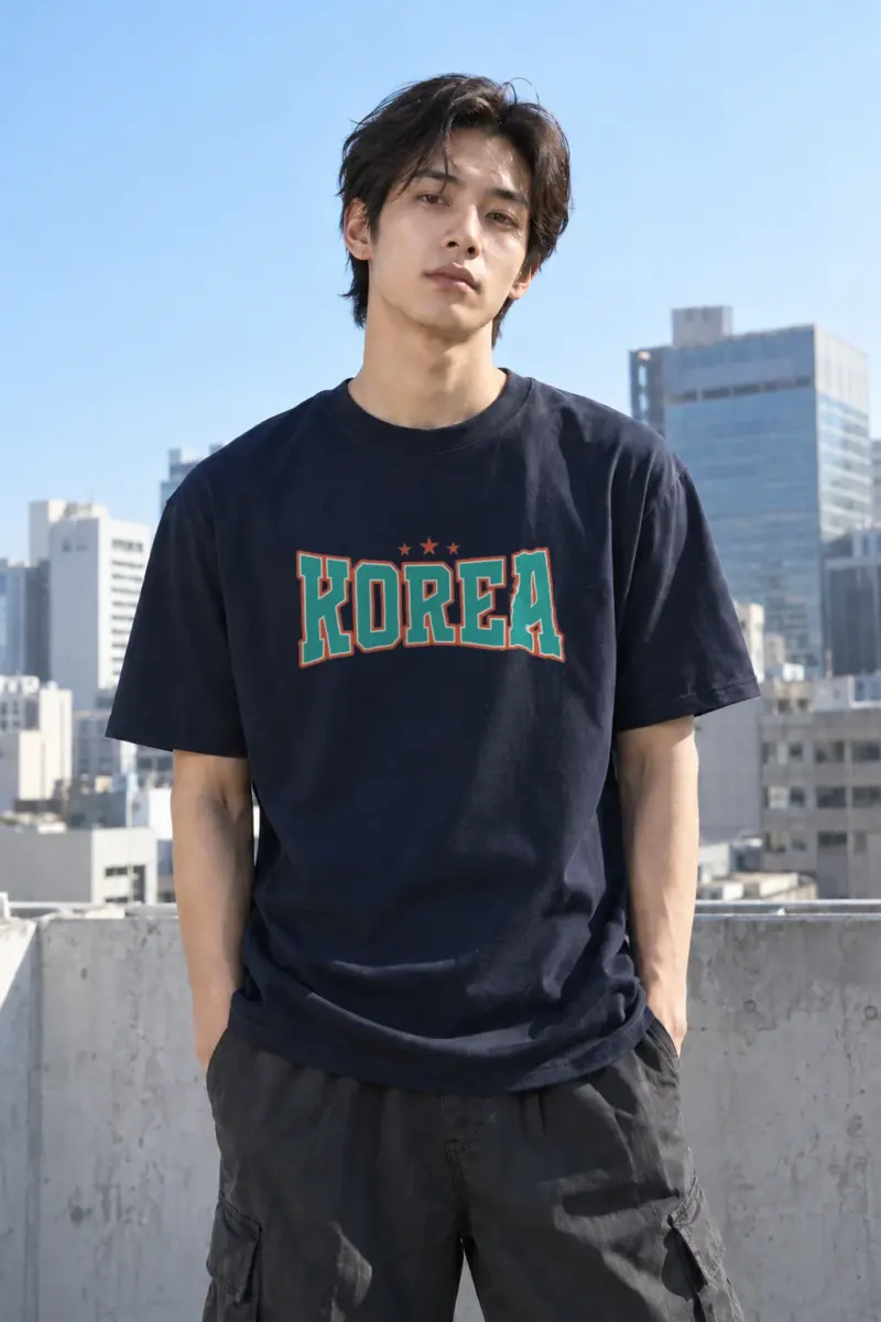 “Korea Varsity Stars” Heavyweight Unisex Crewneck T-shirt | Gildan 5000