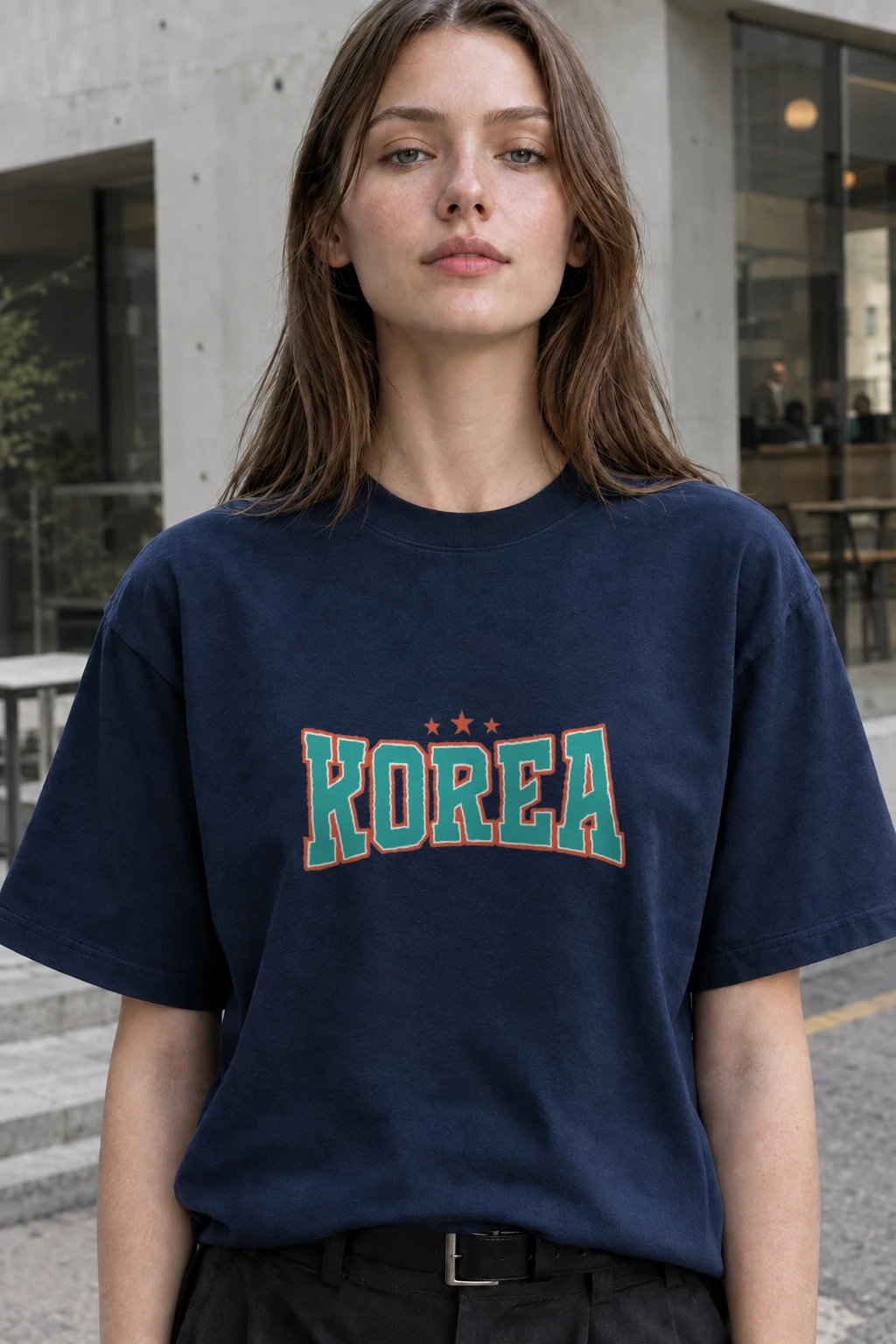 "Korea Varsity Stars" Heavyweight Unisex Crewneck T-shirt | Gildan 5000