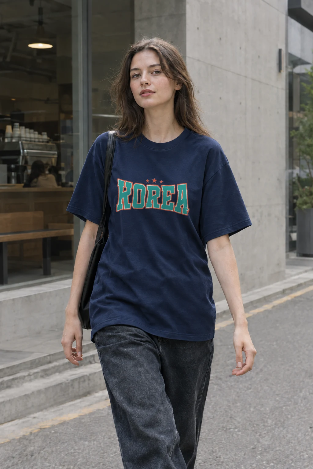 "Korea Varsity Stars" Heavyweight Unisex Crewneck T-shirt | Gildan 5000