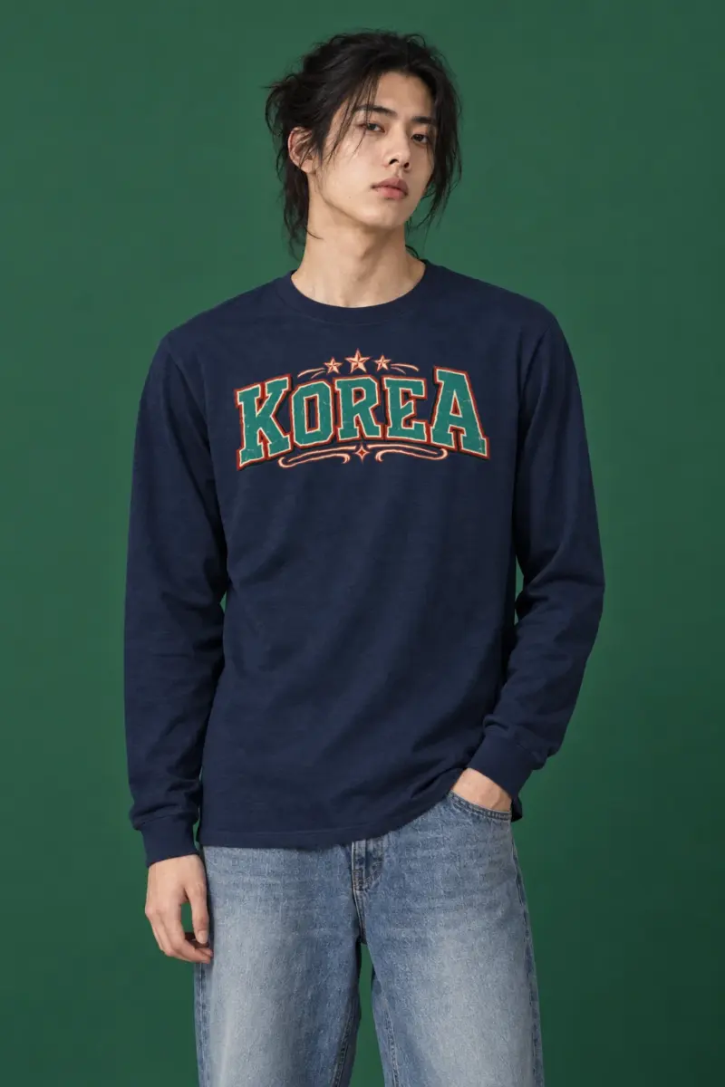 "Korea Varsity Stars" Unisex Longsleeve T-shirt | Gildan 2400