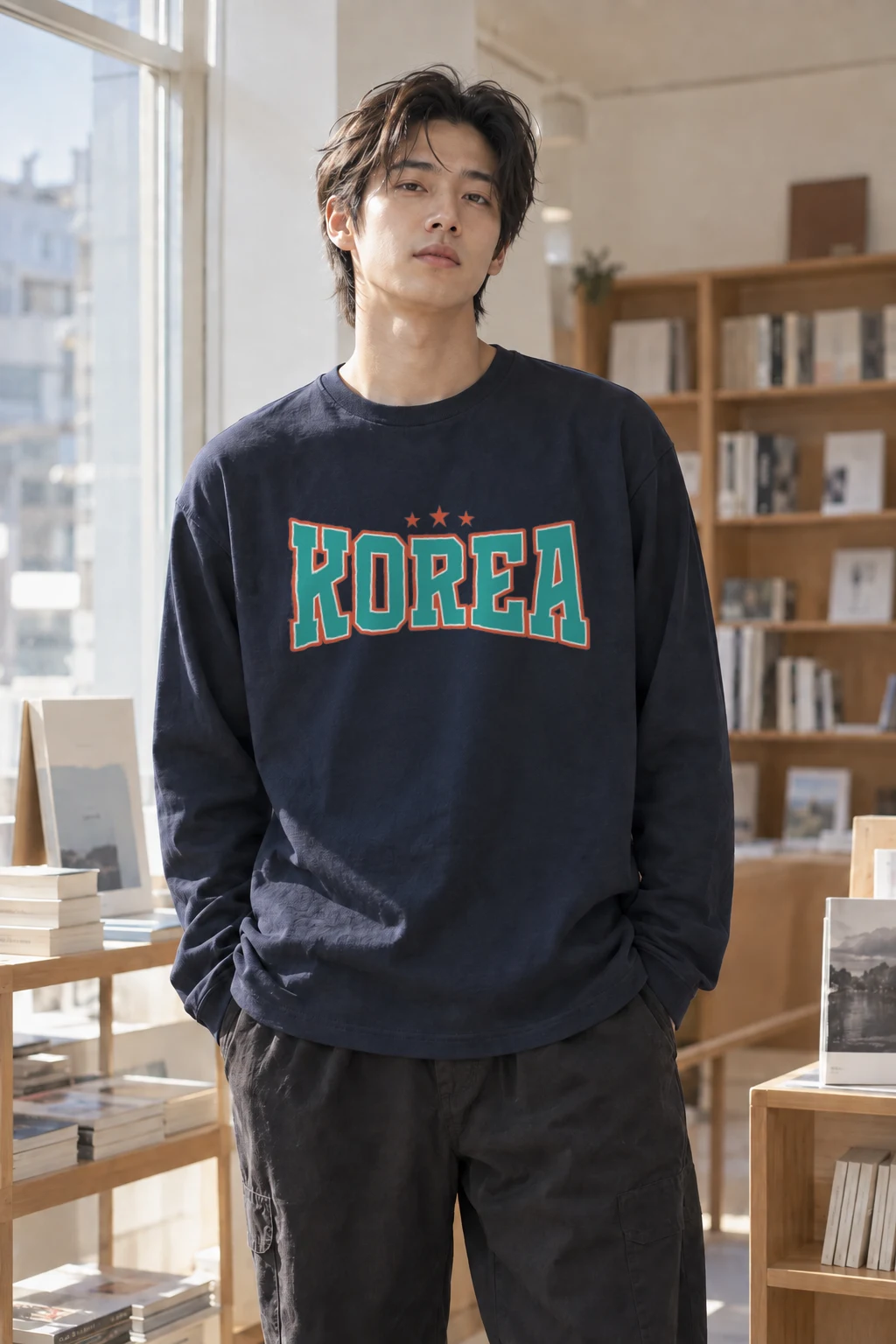 "Korea Varsity Stars" Unisex Longsleeve T-shirt | Gildan 2400