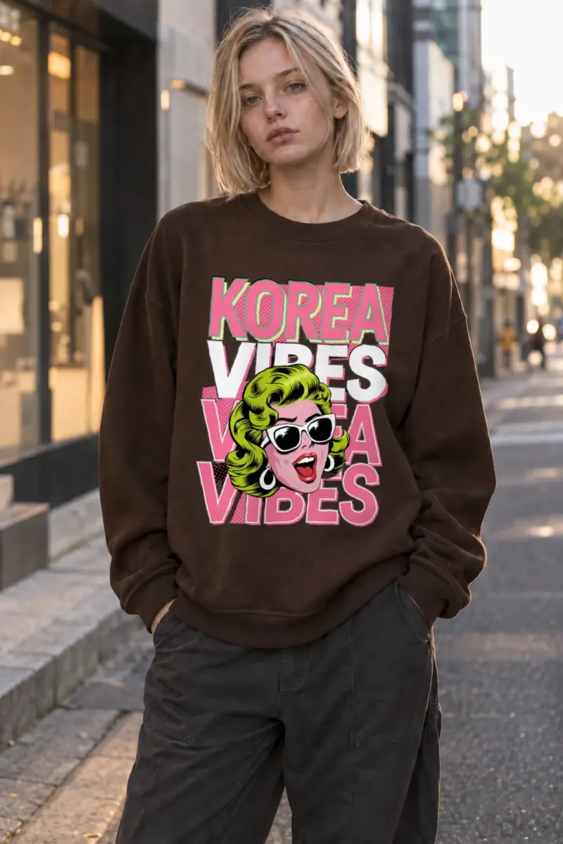 "Korea Vibes" Heavy Blend Unisex Crewneck Sweatshirt | Gildan 18000
