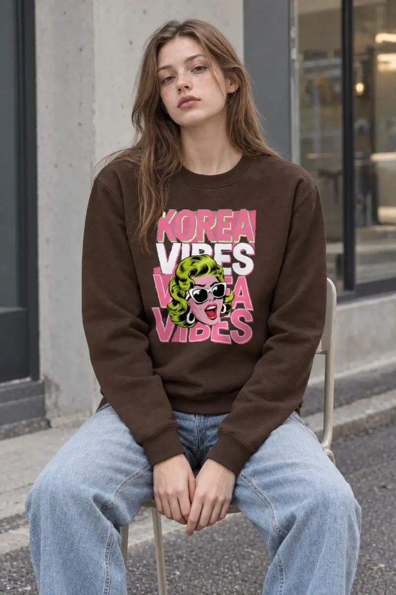"Korea Vibes" Heavy Blend Unisex Crewneck Sweatshirt | Gildan 18000