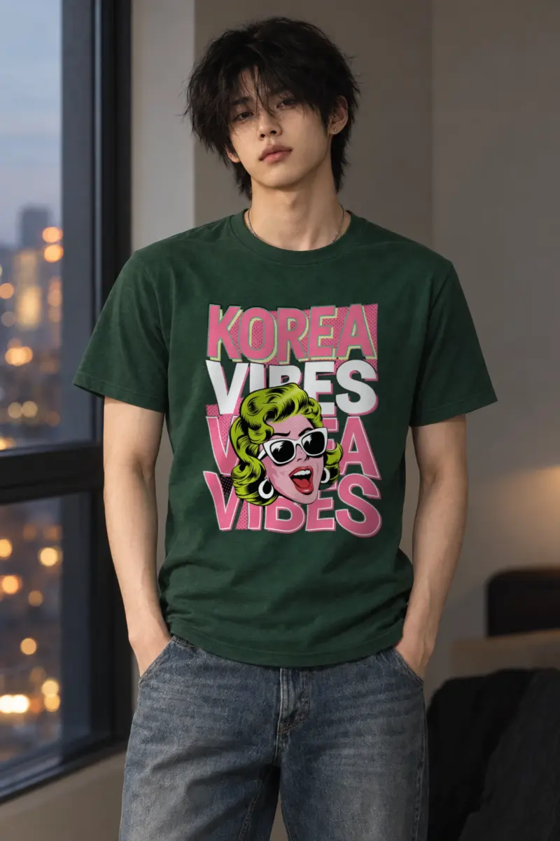 "Korea Vibes" Heavyweight Unisex Crewneck T-shirt