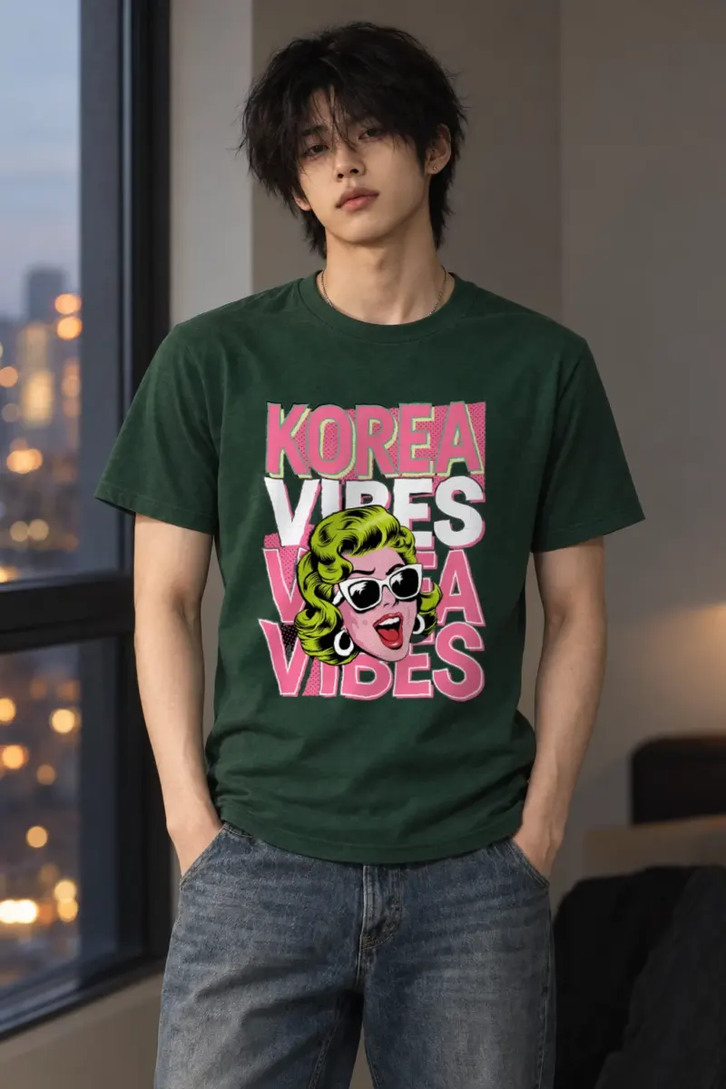 "Korea Vibes" Heavyweight Unisex Crewneck T-shirt