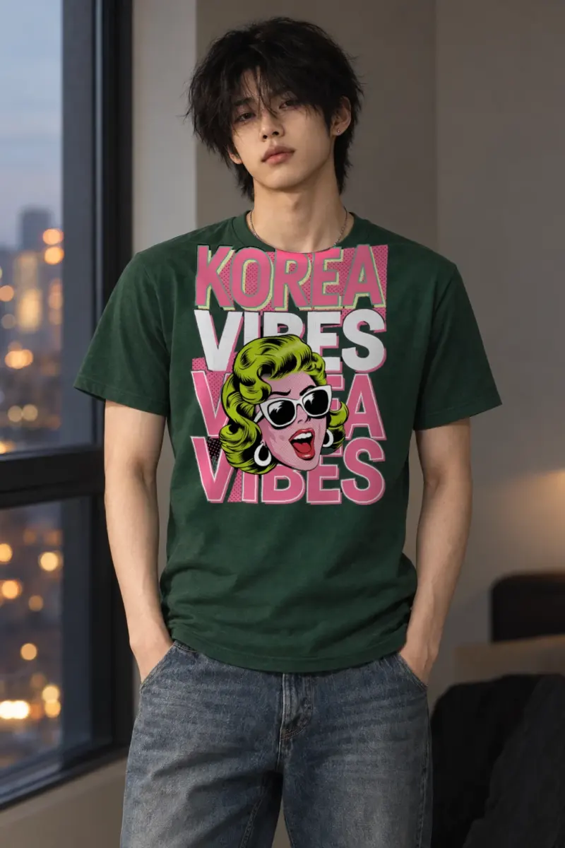 "Korea Vibes" Heavyweight Unisex Crewneck T-shirt