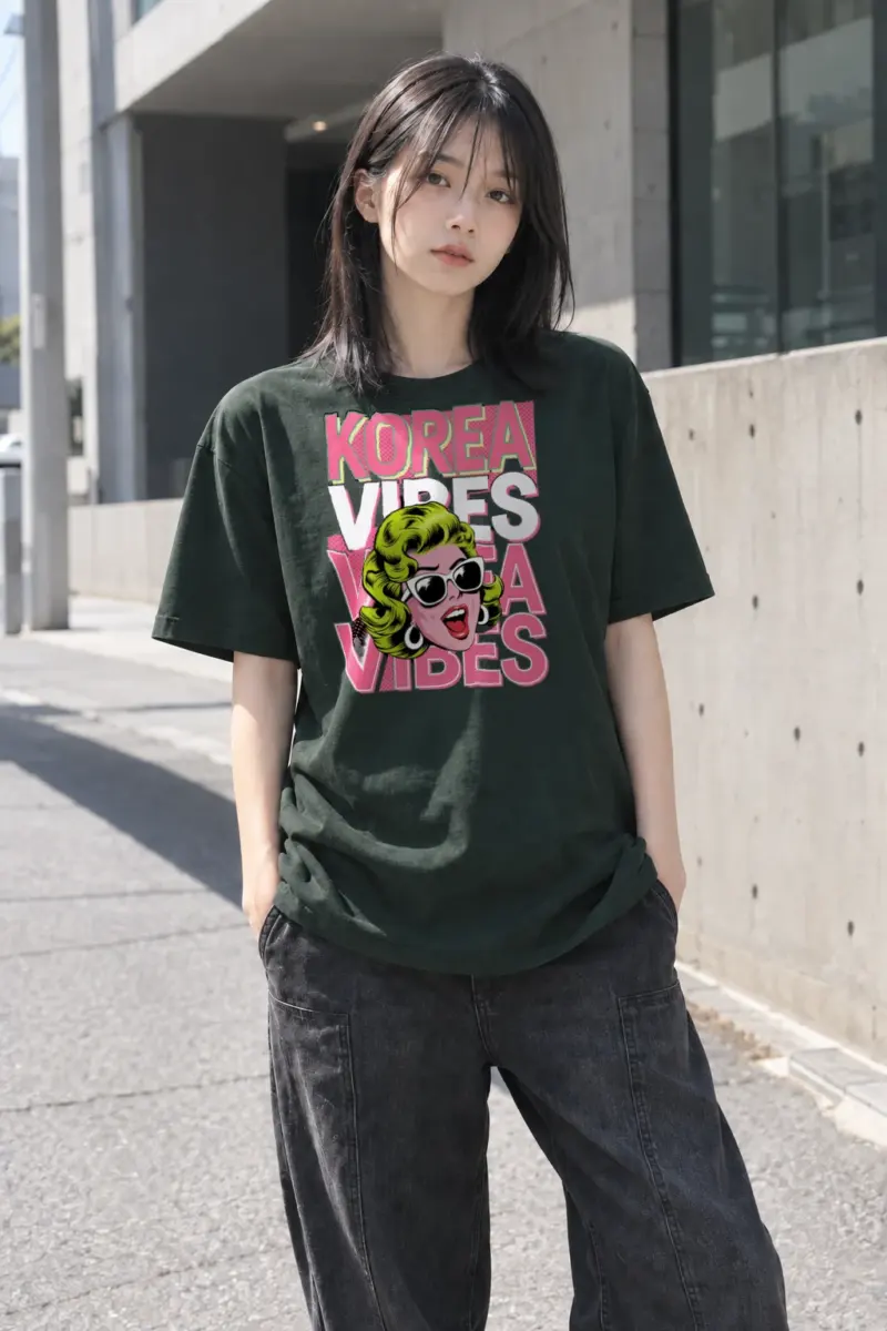 “Korea Vibes” Heavyweight Unisex Crewneck T-shirt | Gildan 5000