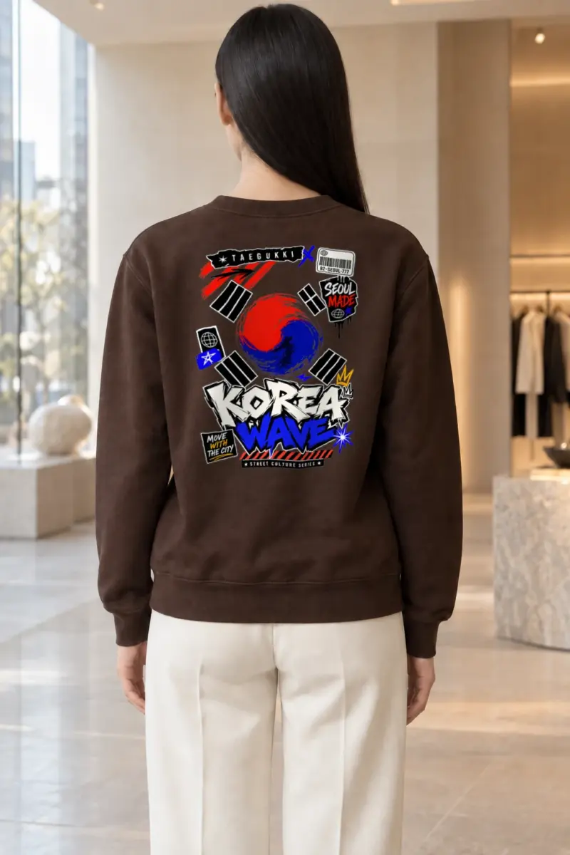 "Korea Wave Move" Heavy Blend Unisex Crewneck Sweatshirt | Gildan 18000