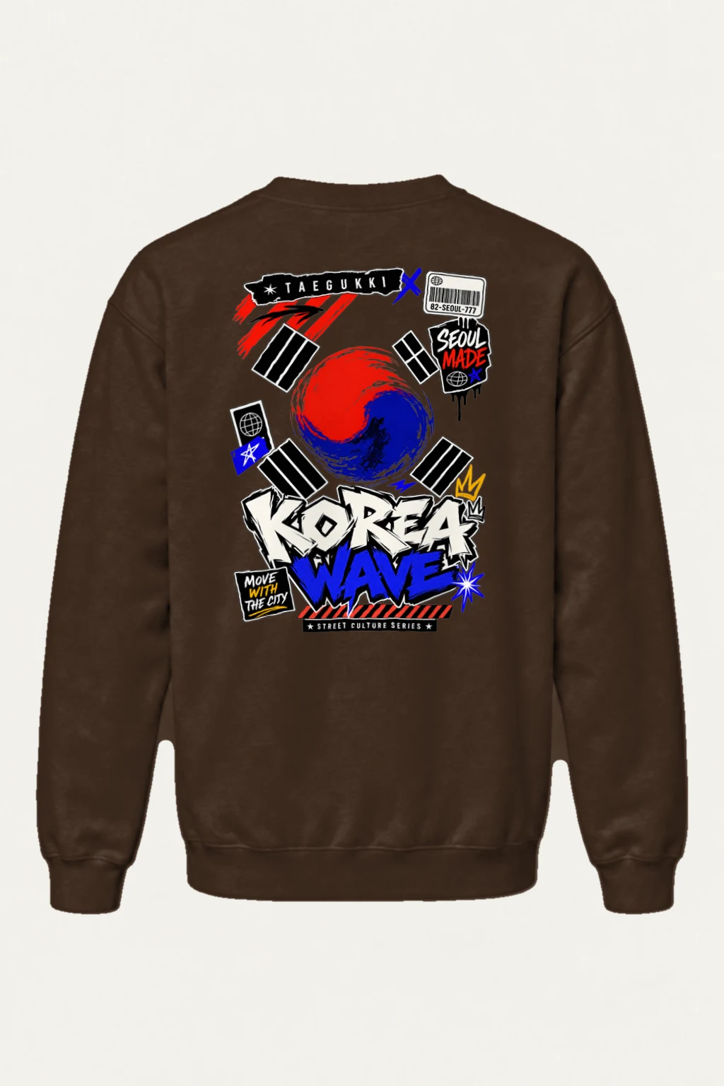 "Korea Wave Move" Heavy Blend Unisex Crewneck Sweatshirt | Gildan 18000