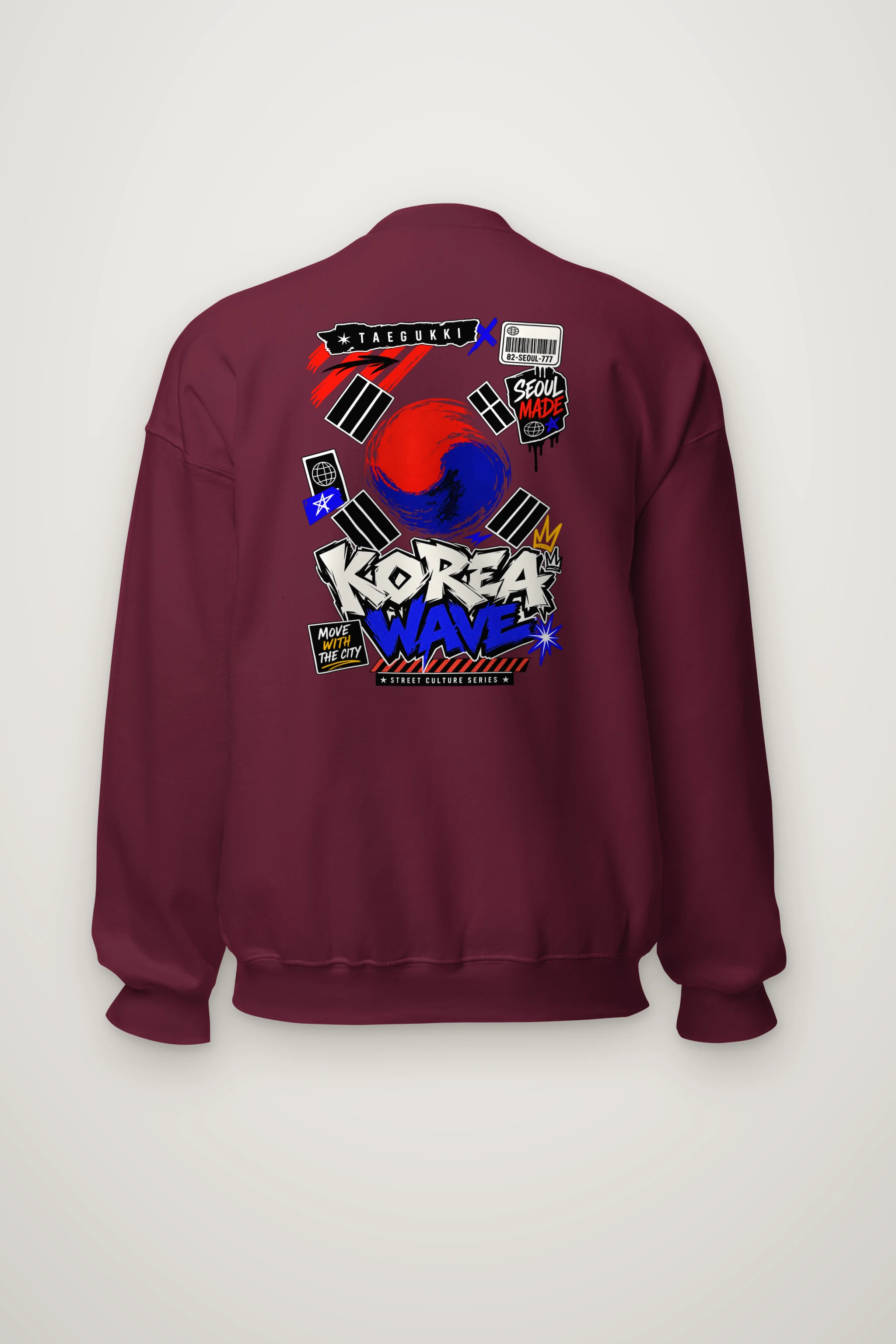 "Korea Wave Move" Heavy Blend Unisex Crewneck Sweatshirt
