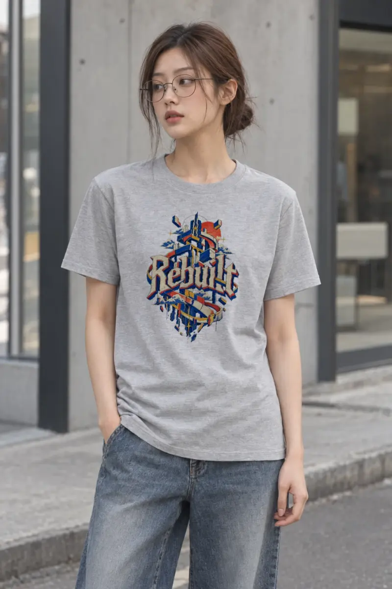 "Rebuilt Cityscape Banner" Heavyweight Unisex Crewneck T-shirt