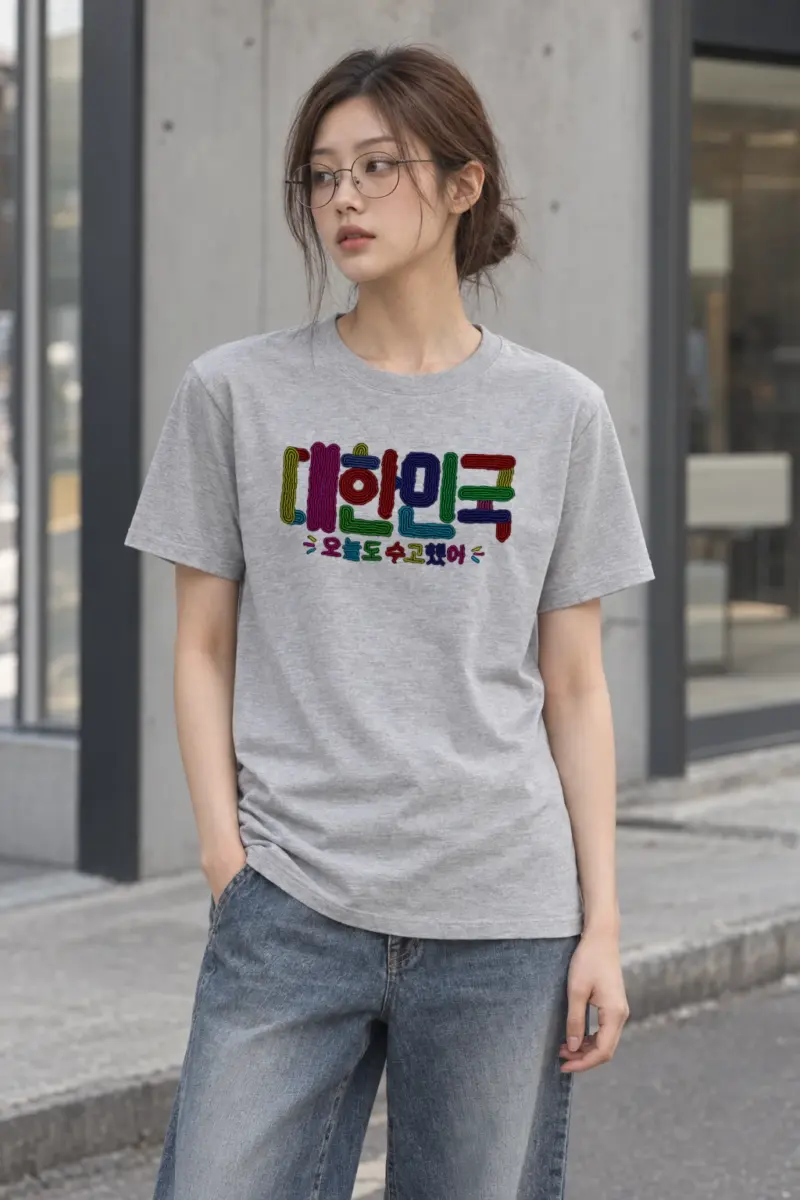 "Korea, You Worked Hard Today" Heavyweight Unisex Crewneck T-shirt
