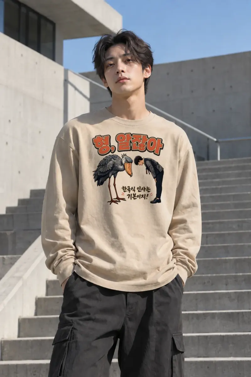 "Korean Greeting Basics" Unisex Longsleeve T-shirt | Gildan 2400