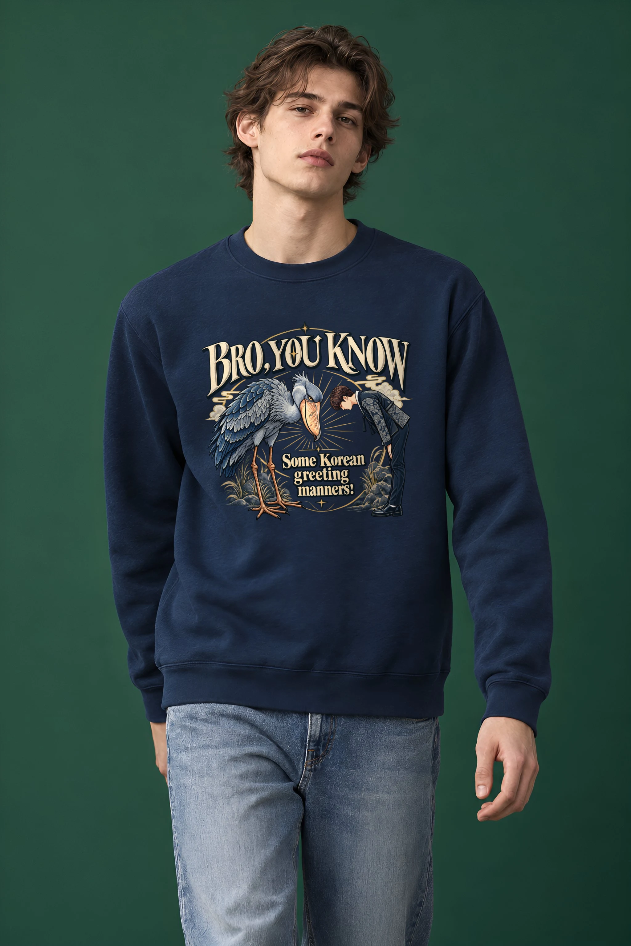 "Korean Greeting Manners" Heavy Blend Unisex Crewneck Sweatshirt