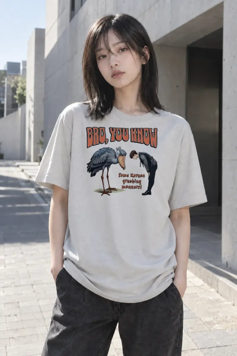 “Korean Greeting Manners” Heavyweight Unisex Crewneck T-shirt | Gildan 5000