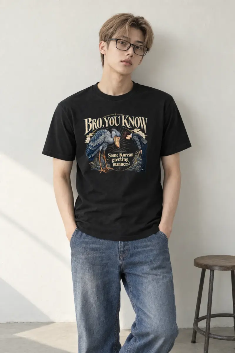 "Korean Greeting Manners" Heavyweight Unisex Crewneck T-shirt