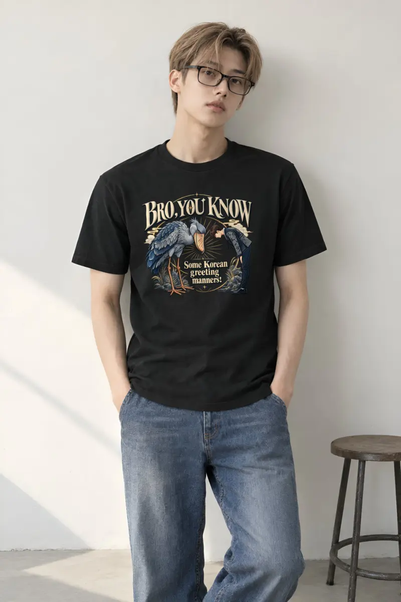 "Korean Greeting Manners" Heavyweight Unisex Crewneck T-shirt