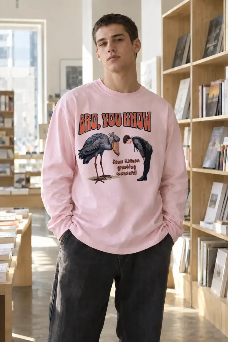 “Korean Greeting Manners” Unisex Longsleeve T-shirt | Gildan 2400