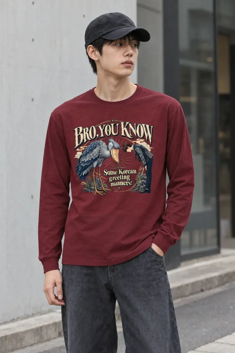 "Korean Greeting Manners" Unisex Longsleeve T-shirt | Gildan 2400