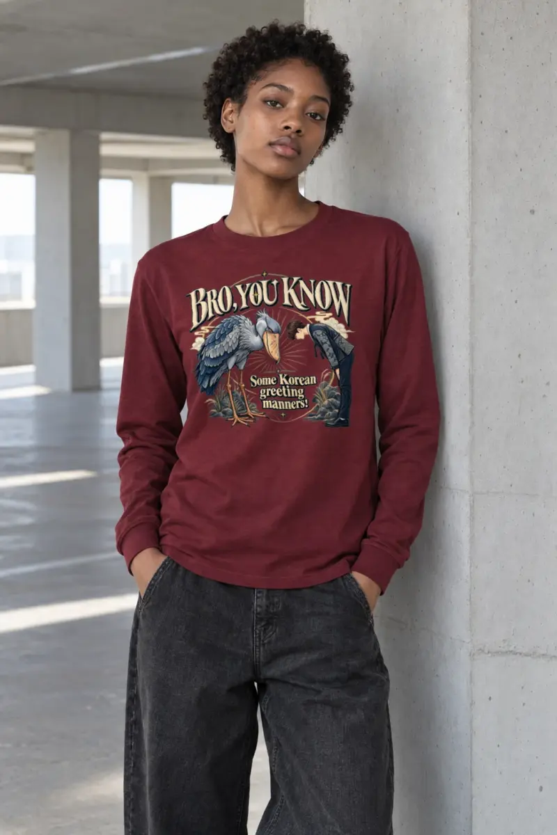 "Korean Greeting Manners" Unisex Longsleeve T-shirt | Gildan 2400