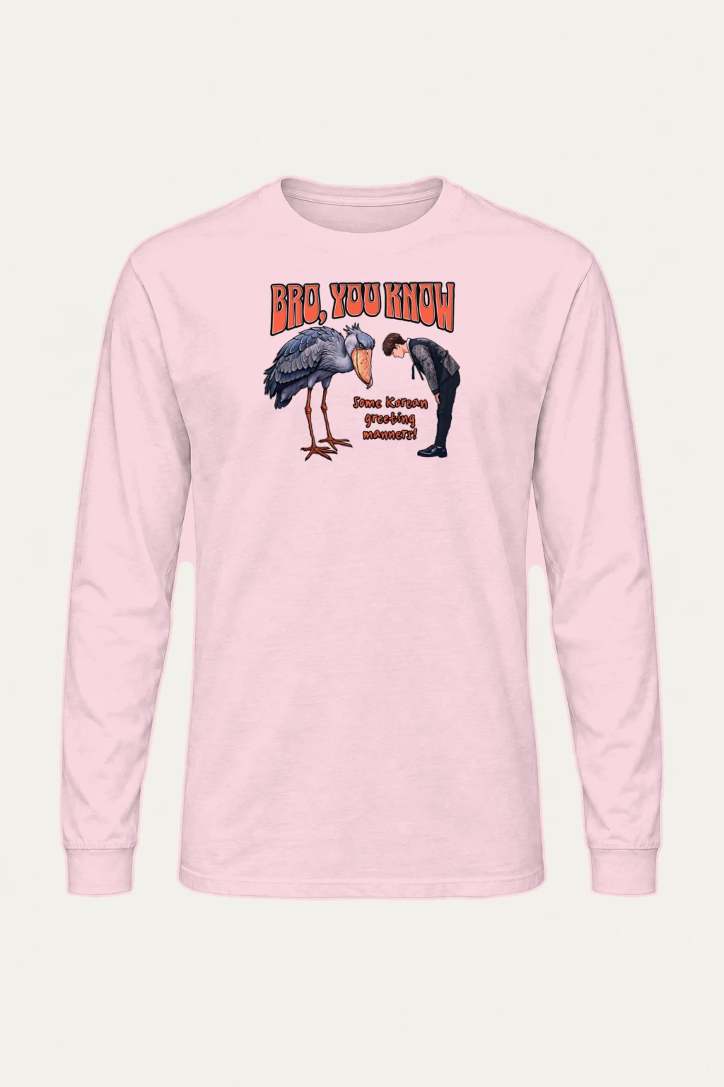 "Korean Greeting Manners" Unisex Longsleeve T-shirt | Gildan 2400
