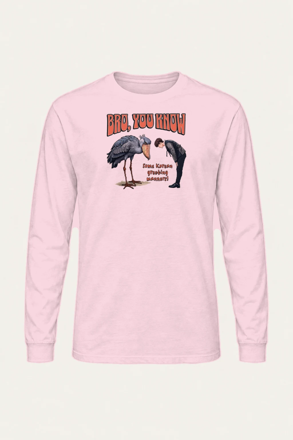 "Korean Greeting Manners" Unisex Longsleeve T-shirt | Gildan 2400