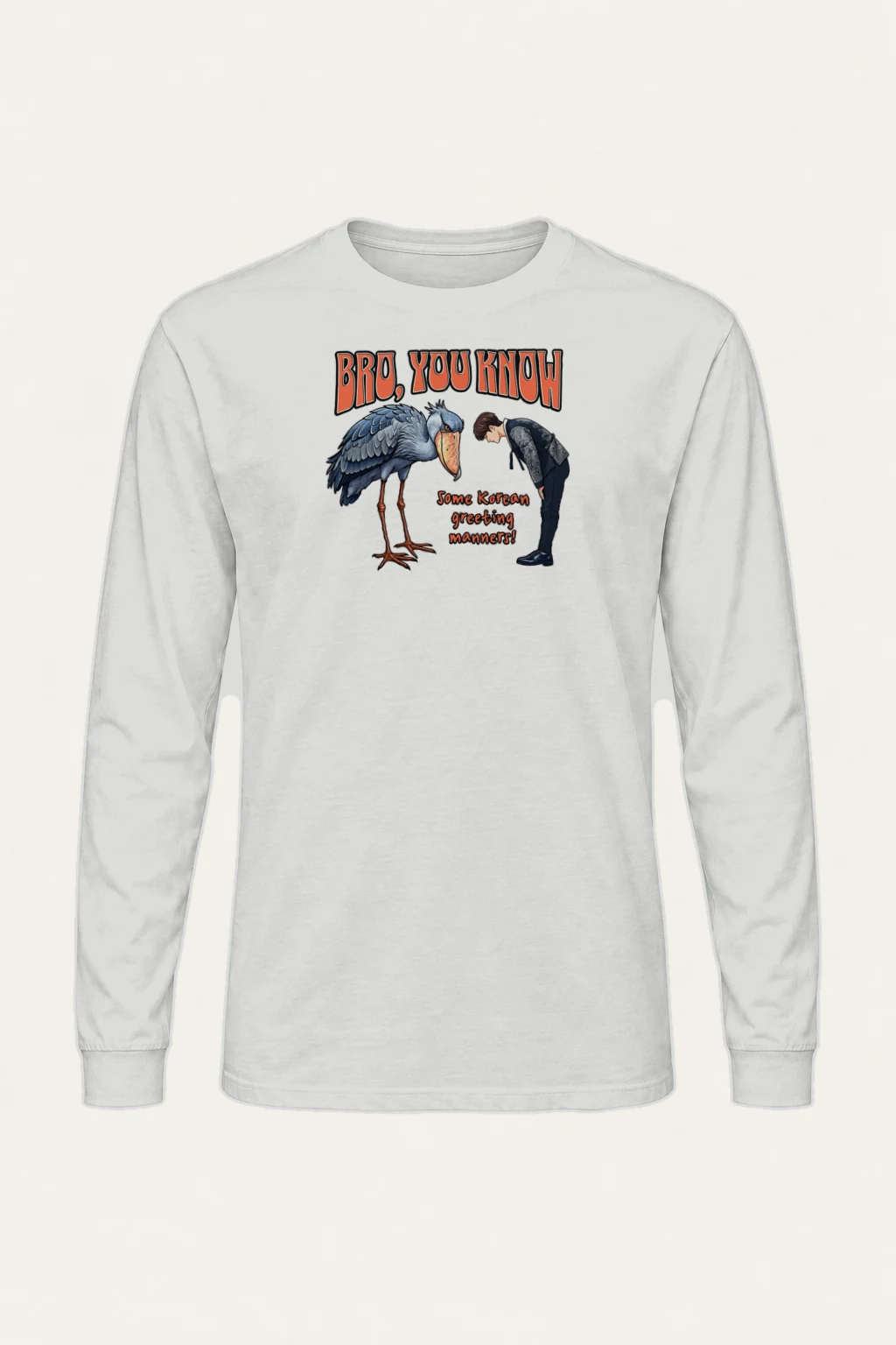 "Korean Greeting Manners" Unisex Longsleeve T-shirt | Gildan 2400