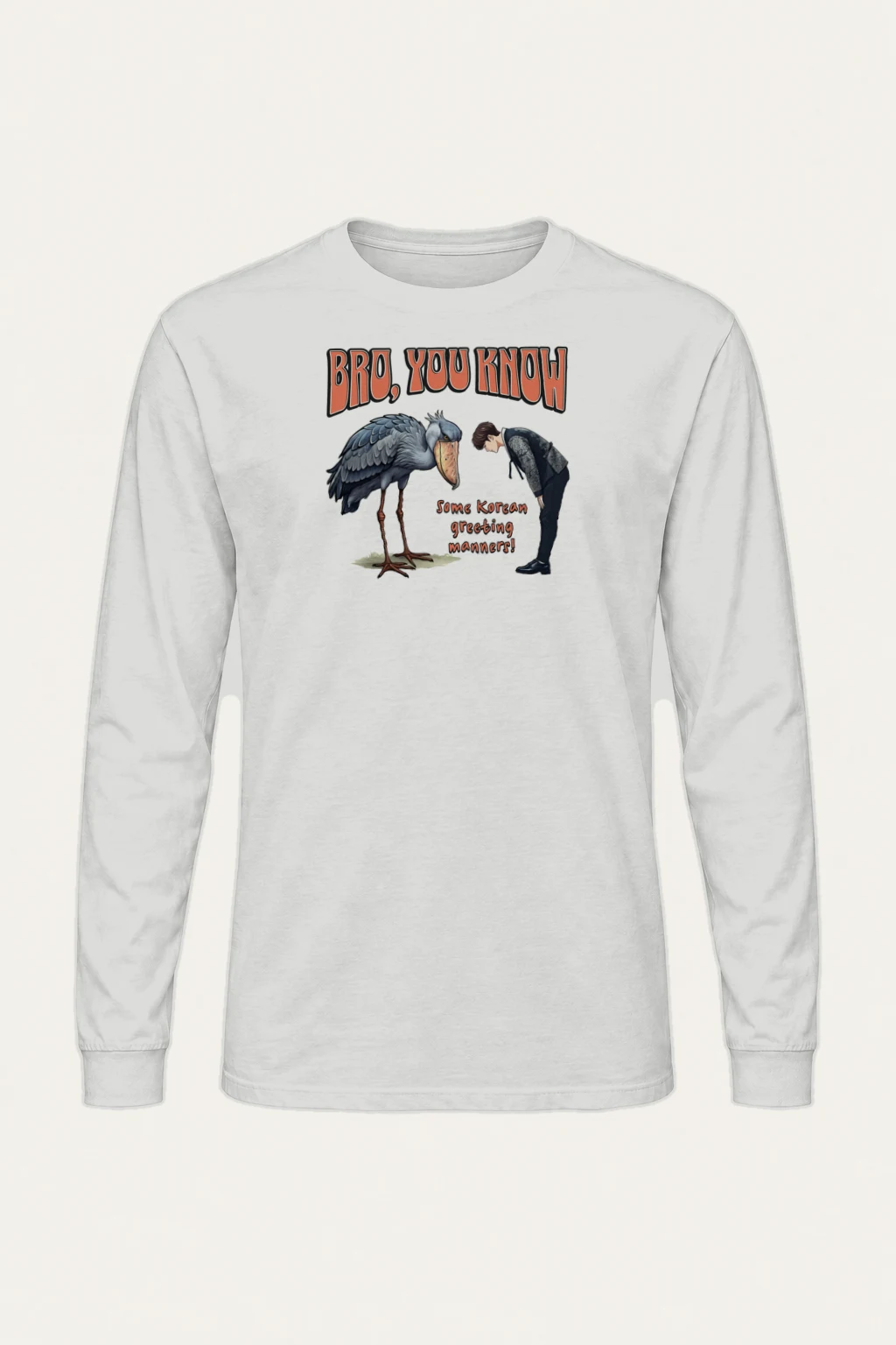 "Korean Greeting Manners" Unisex Longsleeve T-shirt | Gildan 2400