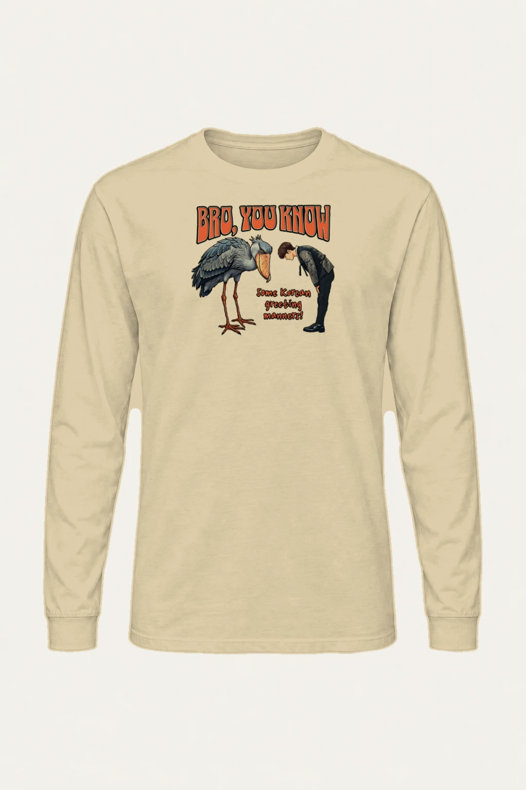 "Korean Greeting Manners" Unisex Longsleeve T-shirt | Gildan 2400