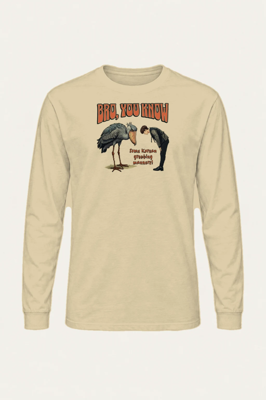 "Korean Greeting Manners" Unisex Longsleeve T-shirt | Gildan 2400