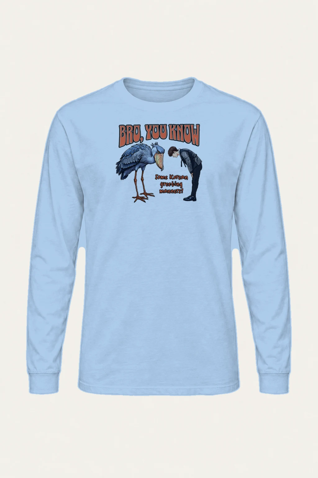 "Korean Greeting Manners" Unisex Longsleeve T-shirt | Gildan 2400