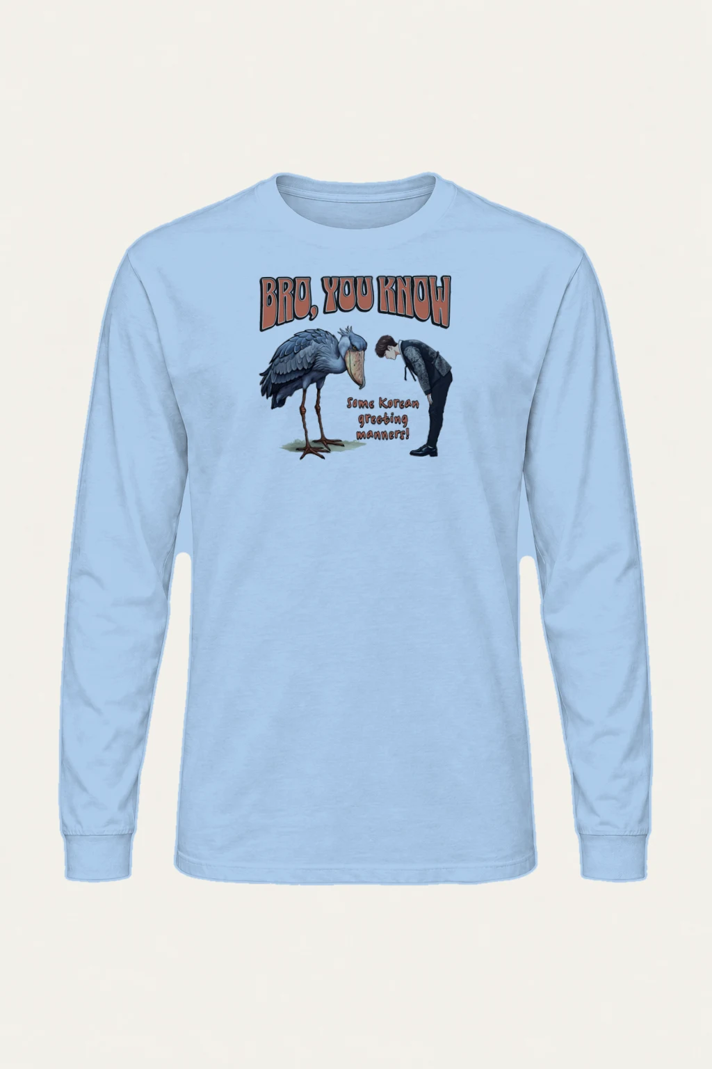 "Korean Greeting Manners" Unisex Longsleeve T-shirt | Gildan 2400