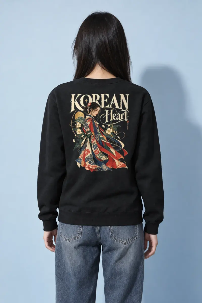 "Korean Heart" Heavy Blend Unisex Crewneck Sweatshirt | Gildan 18000