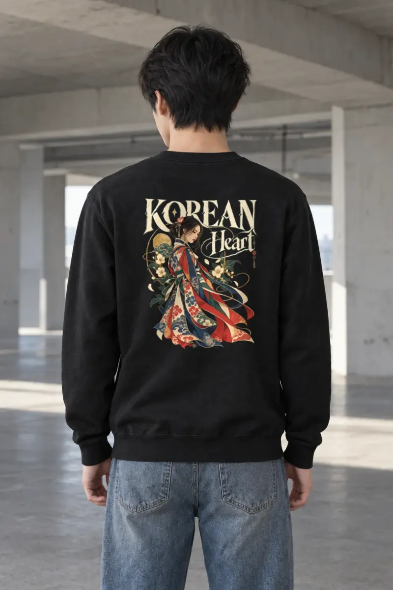 "Korean Heart" Heavy Blend Unisex Crewneck Sweatshirt